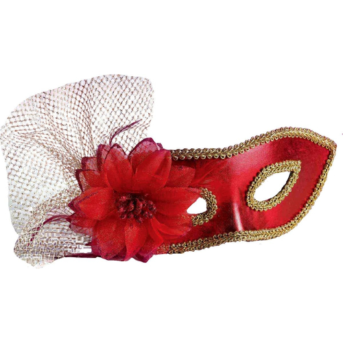 Red Venetian Mask For Masquerade