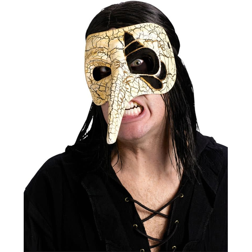 Venetian Raven Mask Ivory For Masquerade